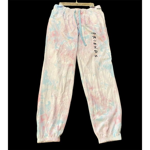 FRIENDS TV Show P.Jammy Whimsey 2-pc PJ Set Pink Tie Dye Fleece Spandex NWT Lg - Picture 7 of 16